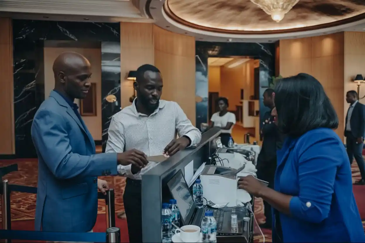 Delegates networking with decision makers at cybersecurity event